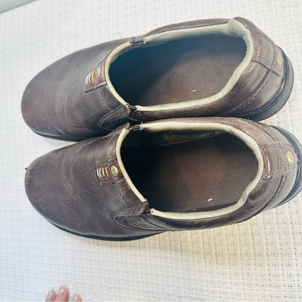 Merrell Shoes Slip On Loafers Mens US 11.5 Brown Leather Comfort Casual Shoes - Picture 9 of 10